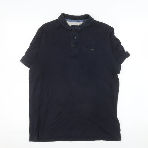 Ted Baker Men's Blue Short Sleeve Cotton Polo Shirt Size S