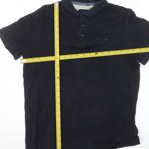 Ted Baker Men's Blue Short Sleeve Cotton Polo Shirt Size S