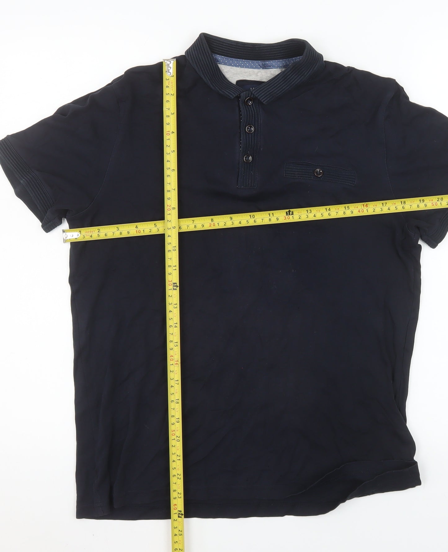 Ted Baker Men's Blue Short Sleeve Cotton Polo Shirt Size S