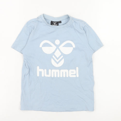 Hummel Boys Blue Cotton Graphic Logo T-Shirt 3-4 Years Short Sleeve