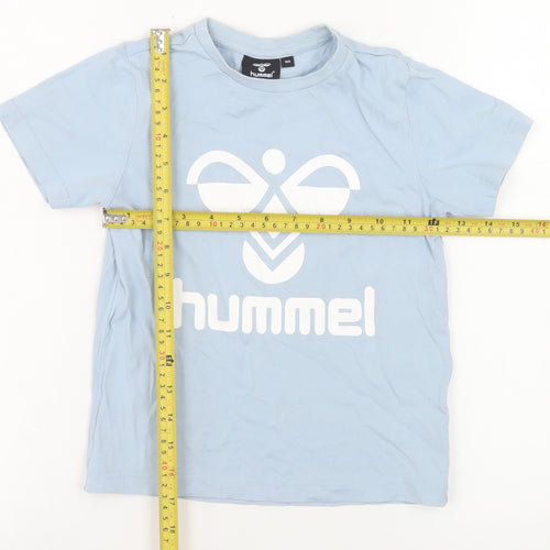 Hummel Boys Blue Cotton Graphic Logo T-Shirt 3-4 Years Short Sleeve