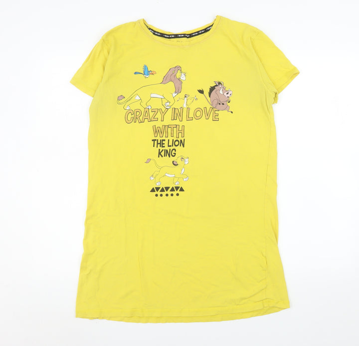 Disney Women Yellow The Lion King T-Shirt Nightshirt Size 10-12