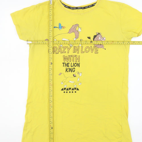 Disney Women Yellow The Lion King T-Shirt Nightshirt Size 10-12