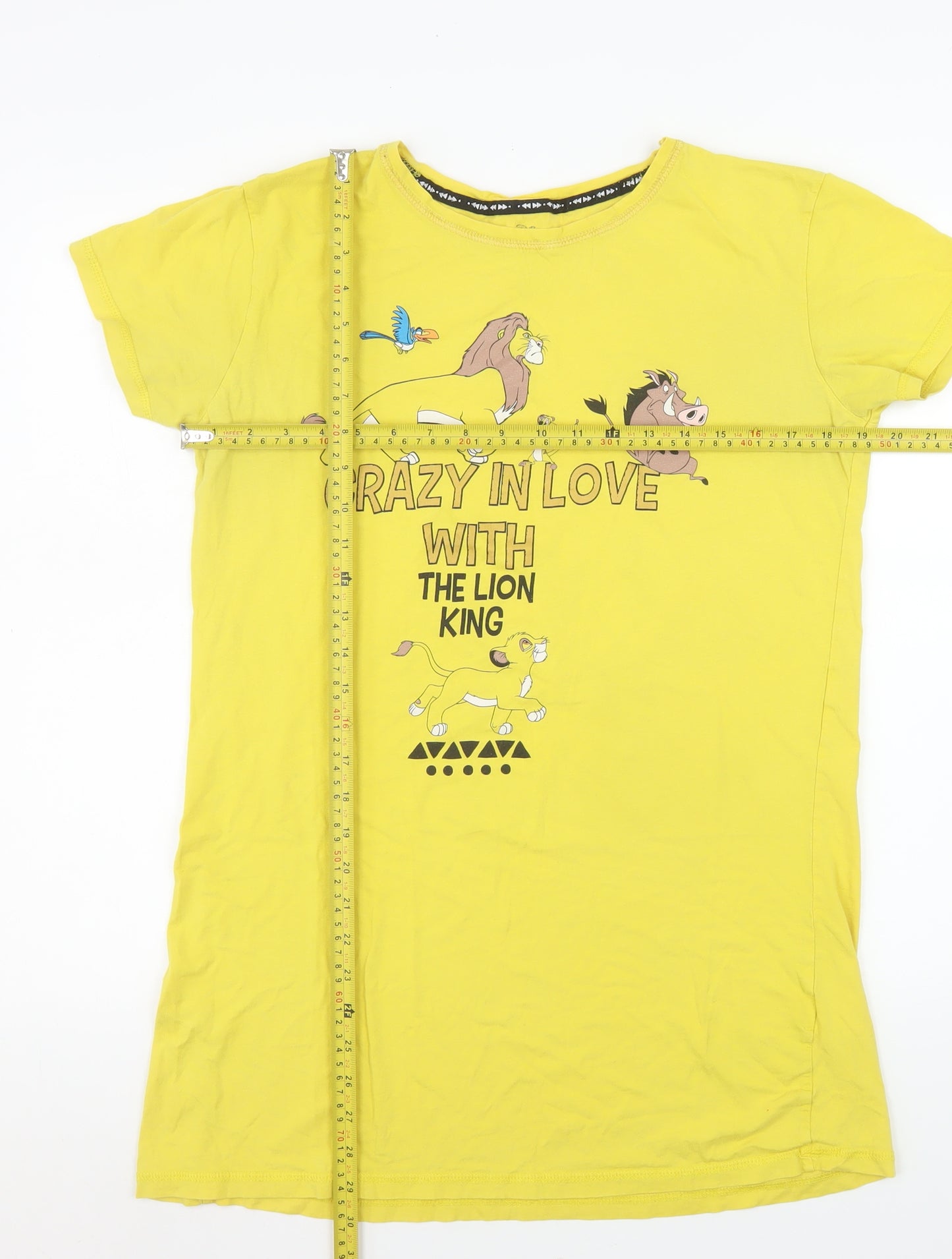Disney Women Yellow The Lion King T-Shirt Nightshirt Size 10-12