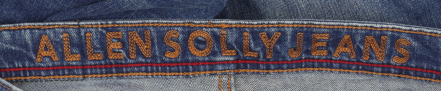Allen Solly Men's Blue Distressed Straight Fit Jeans 32W 32L