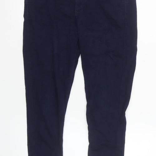 Oasis Womens Blue Capri Stretch Slim Fit Trousers Size 14