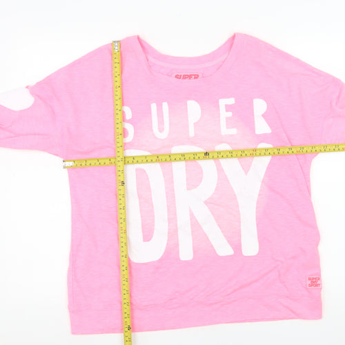 Superdry Sport Women's Pink Long Sleeve Jersey T-Shirt Size M
