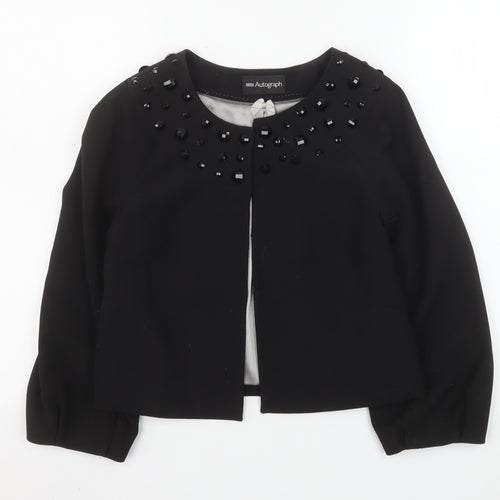 Marks and Spencer Autograph Women's Black Beaded Short Jacket UK 8
