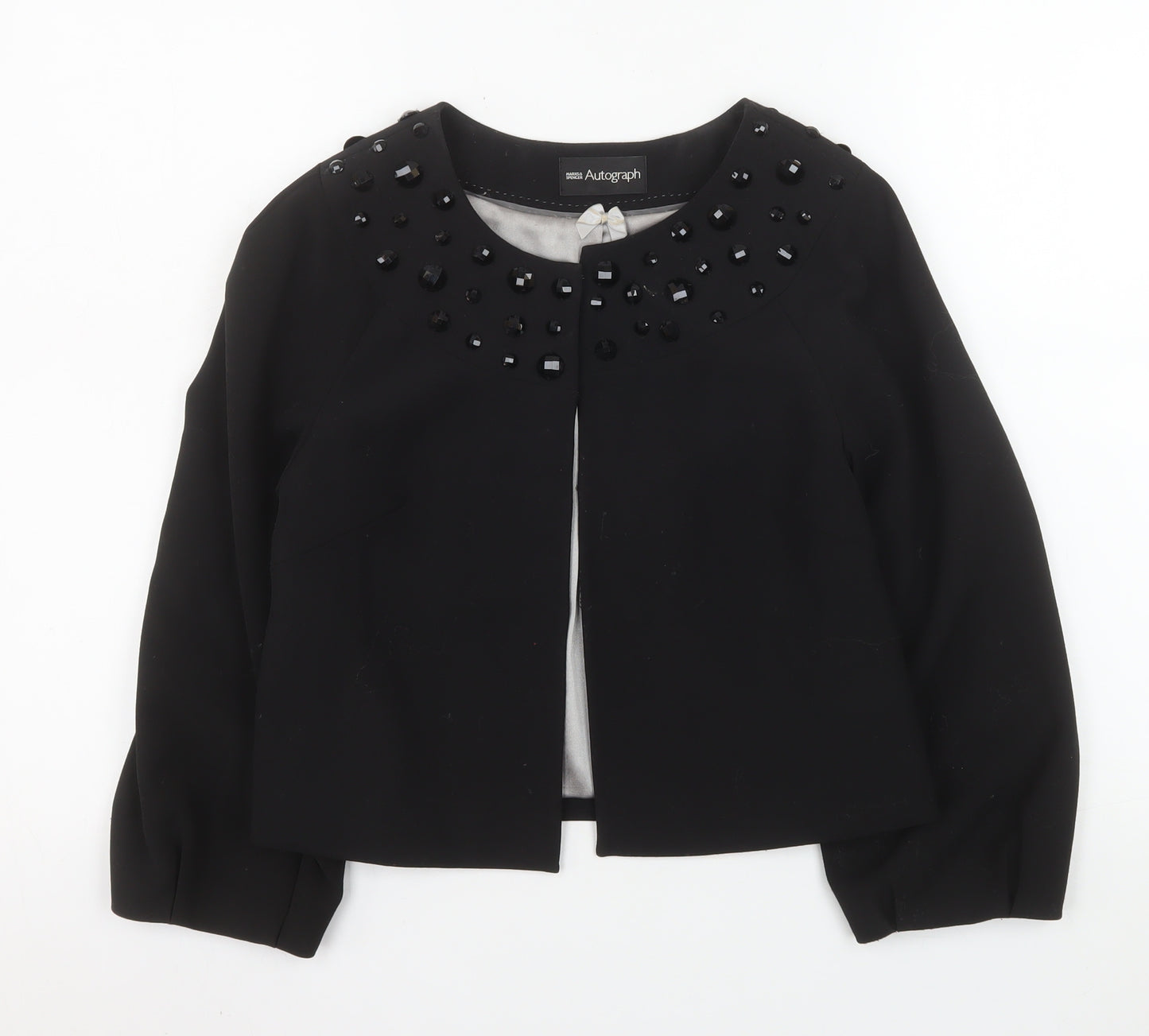 Marks and Spencer Autograph Women's Black Beaded Short Jacket UK 8