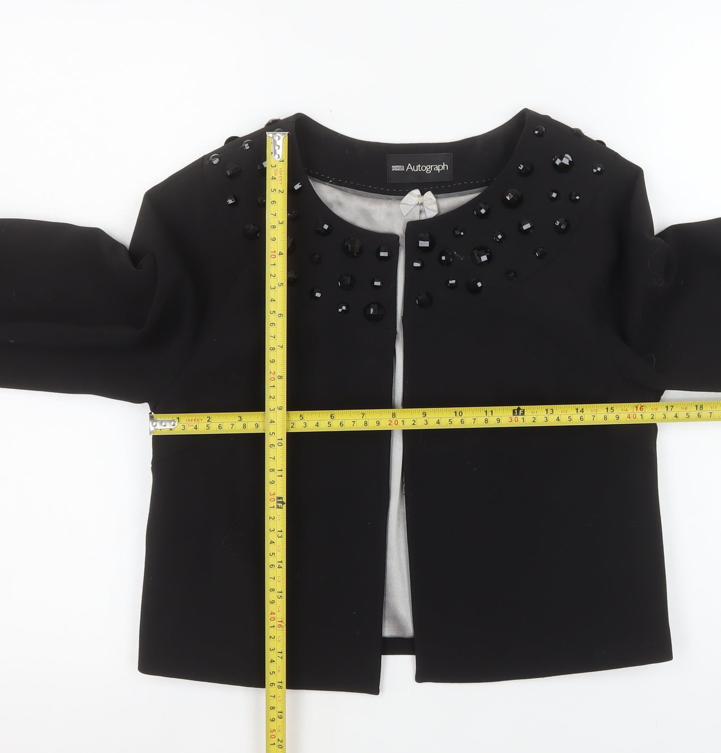 Marks and Spencer Autograph Women's Black Beaded Short Jacket UK 8