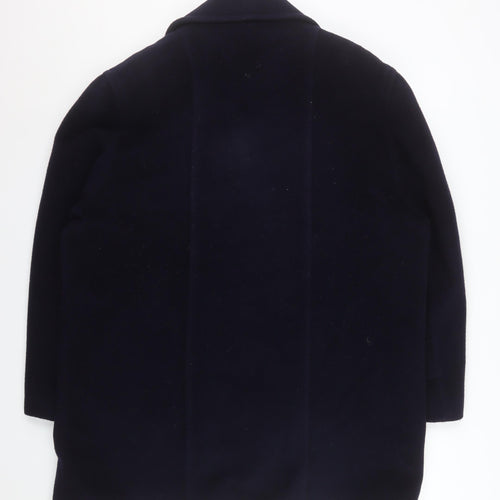 Versatile Women's Blue Wool Mohair Pea Coat UK 14 Double-Breasted