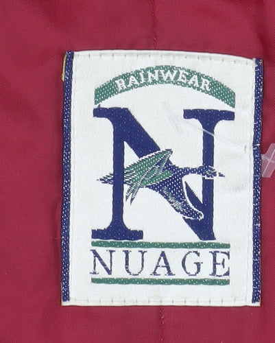 Nuage Womens Red Waterproof Rain Coat Size 10 Hooded Mid-Length Jacket