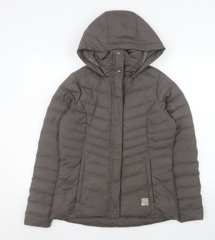 Sprayway Women Brown Puffer Jacket Size 8 Hooded Down Warm Coat