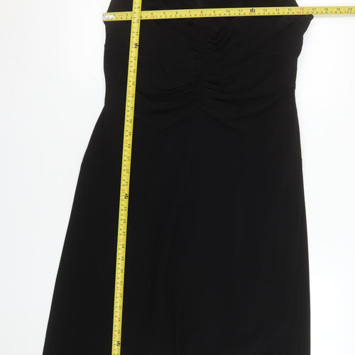 Roman Originals Women’s Black Size 16 Fit & Flare Sleeveless V-Neck Dress