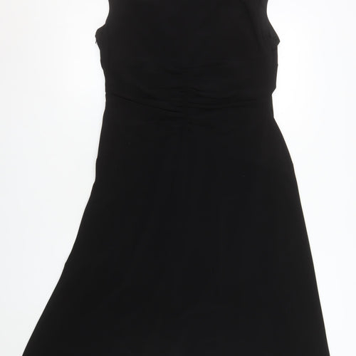 Roman Originals Women’s Black Size 16 Fit & Flare Sleeveless V-Neck Dress