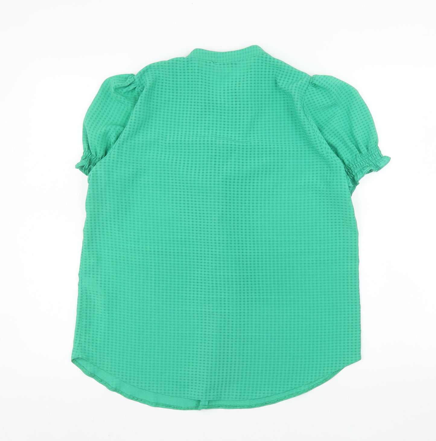 Dunnes Stores Women's Green Ruffle Short Sleeve Blouse Size 12