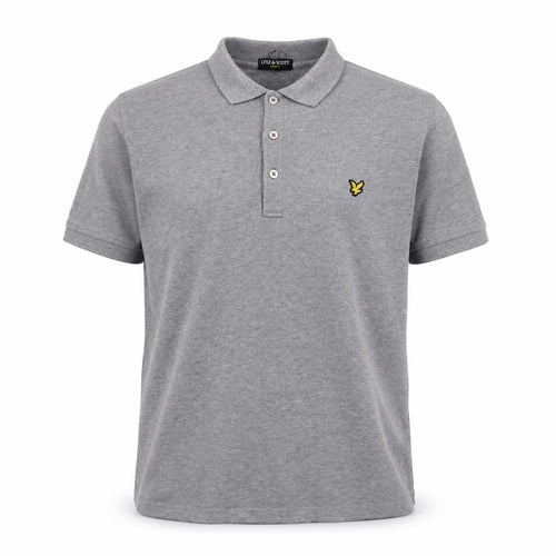 Lyle & Scott Mens Grey Cotton Short Sleeve Polo Shirt Size L