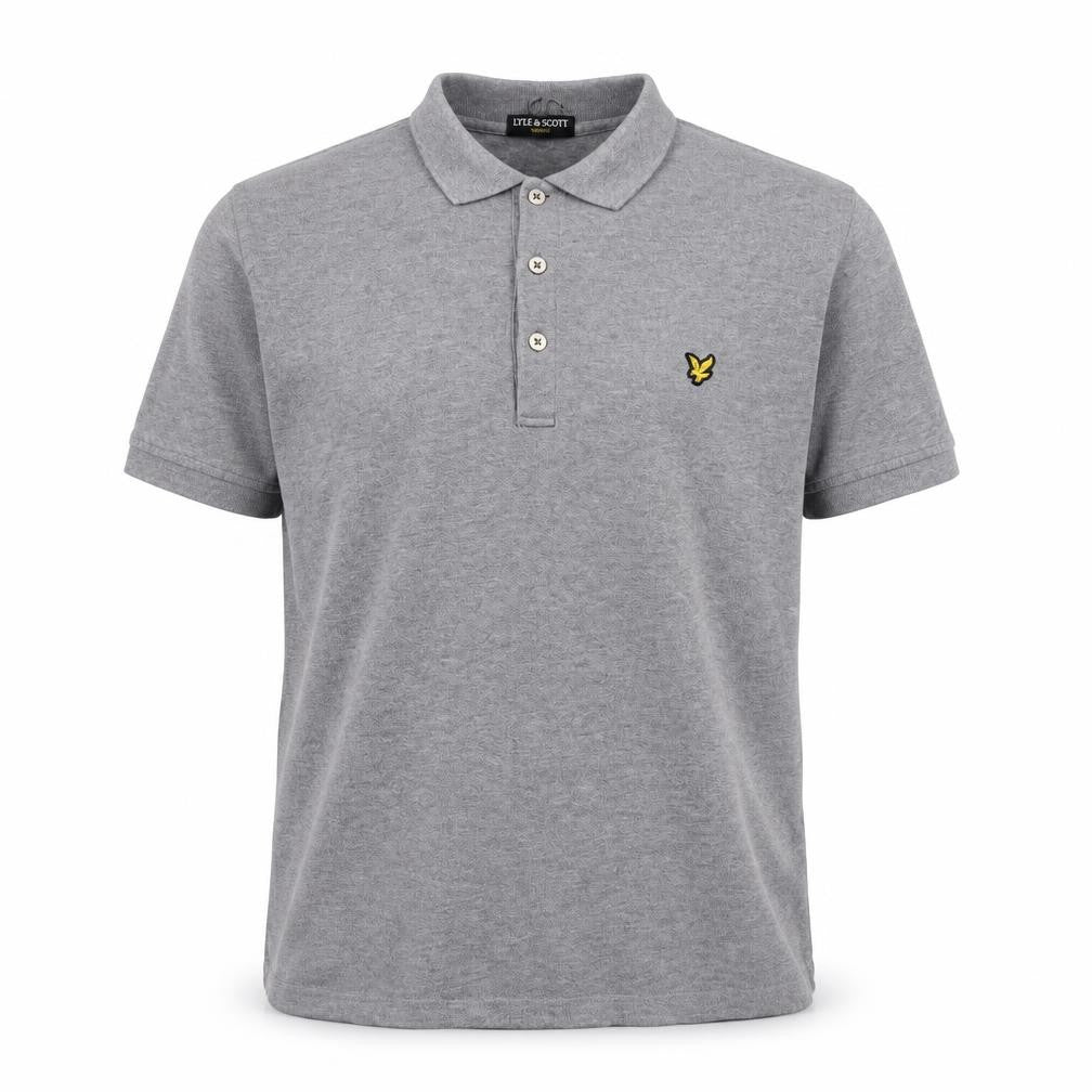 Lyle & Scott Mens Grey Cotton Short Sleeve Polo Shirt Size L