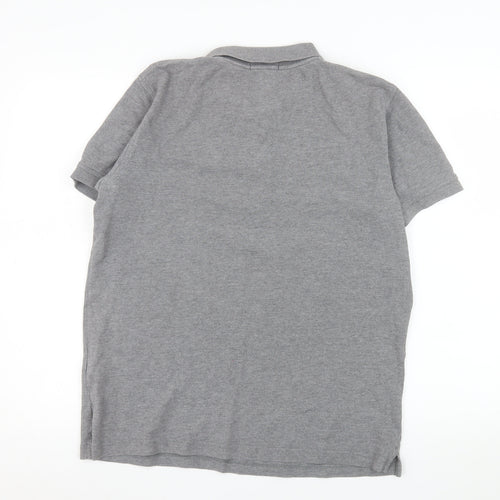 Lyle & Scott Mens Grey Cotton Short Sleeve Polo Shirt Size L