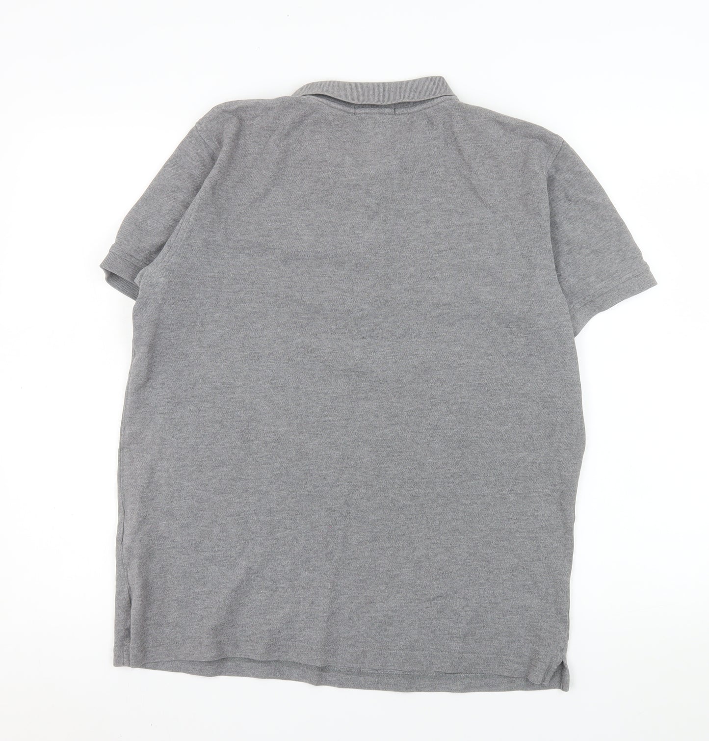 Lyle & Scott Mens Grey Cotton Short Sleeve Polo Shirt Size L
