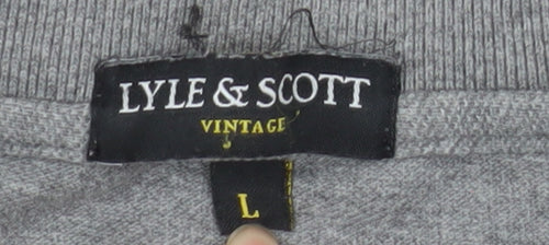 Lyle & Scott Mens Grey Cotton Short Sleeve Polo Shirt Size L