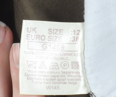 Best Basics Women’s Brown Chino Shorts Size 12 Cotton Twill High Waist