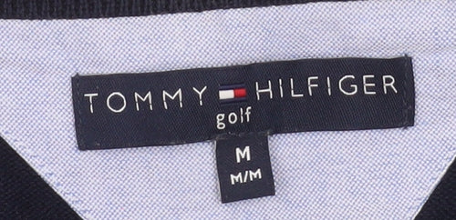 Tommy Hilfiger Mens Blue Argyle V-Neck Golf Cotton Jumper M