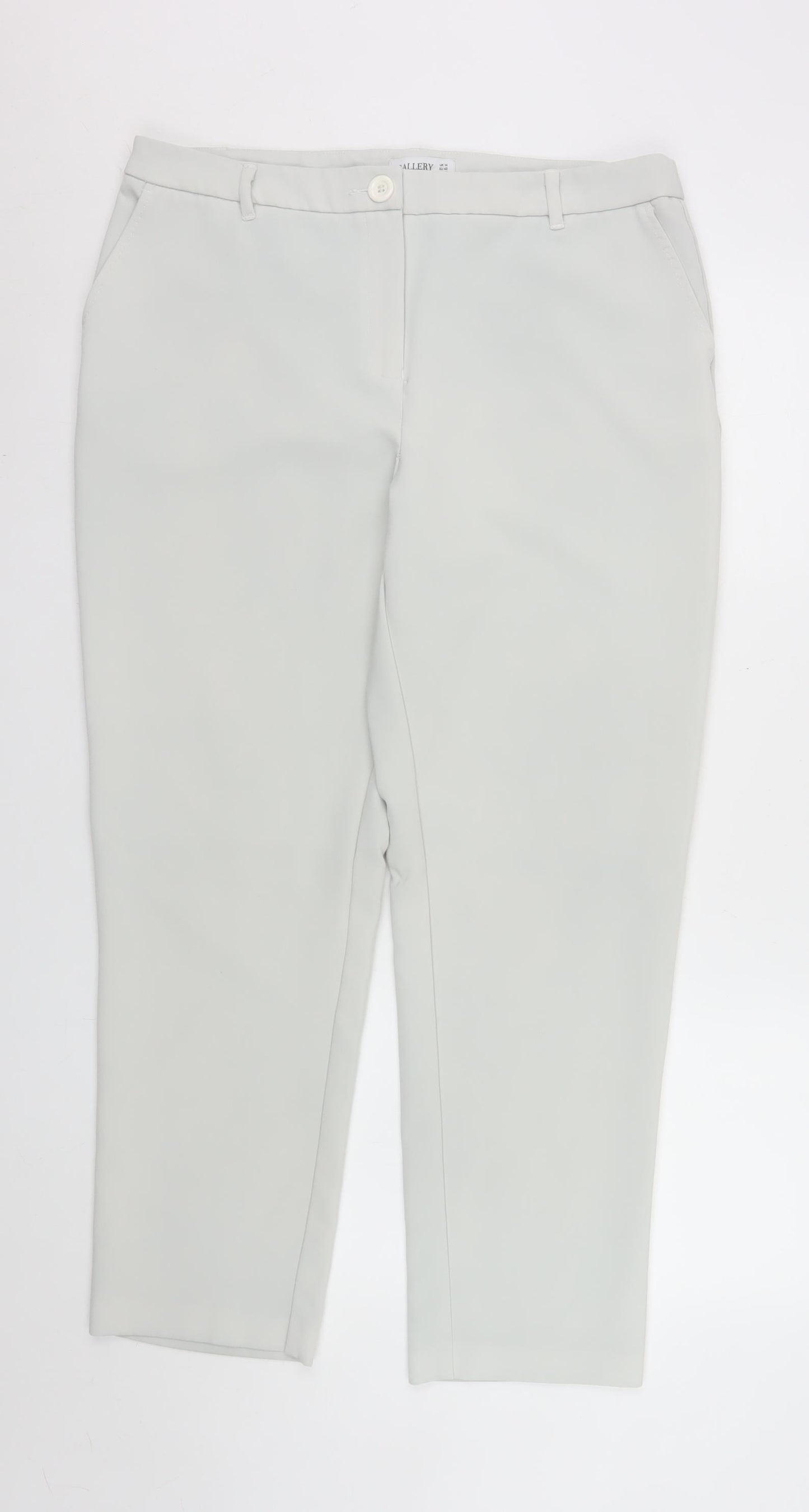 Gallery Women Ivory Chino Slim Trousers UK 14