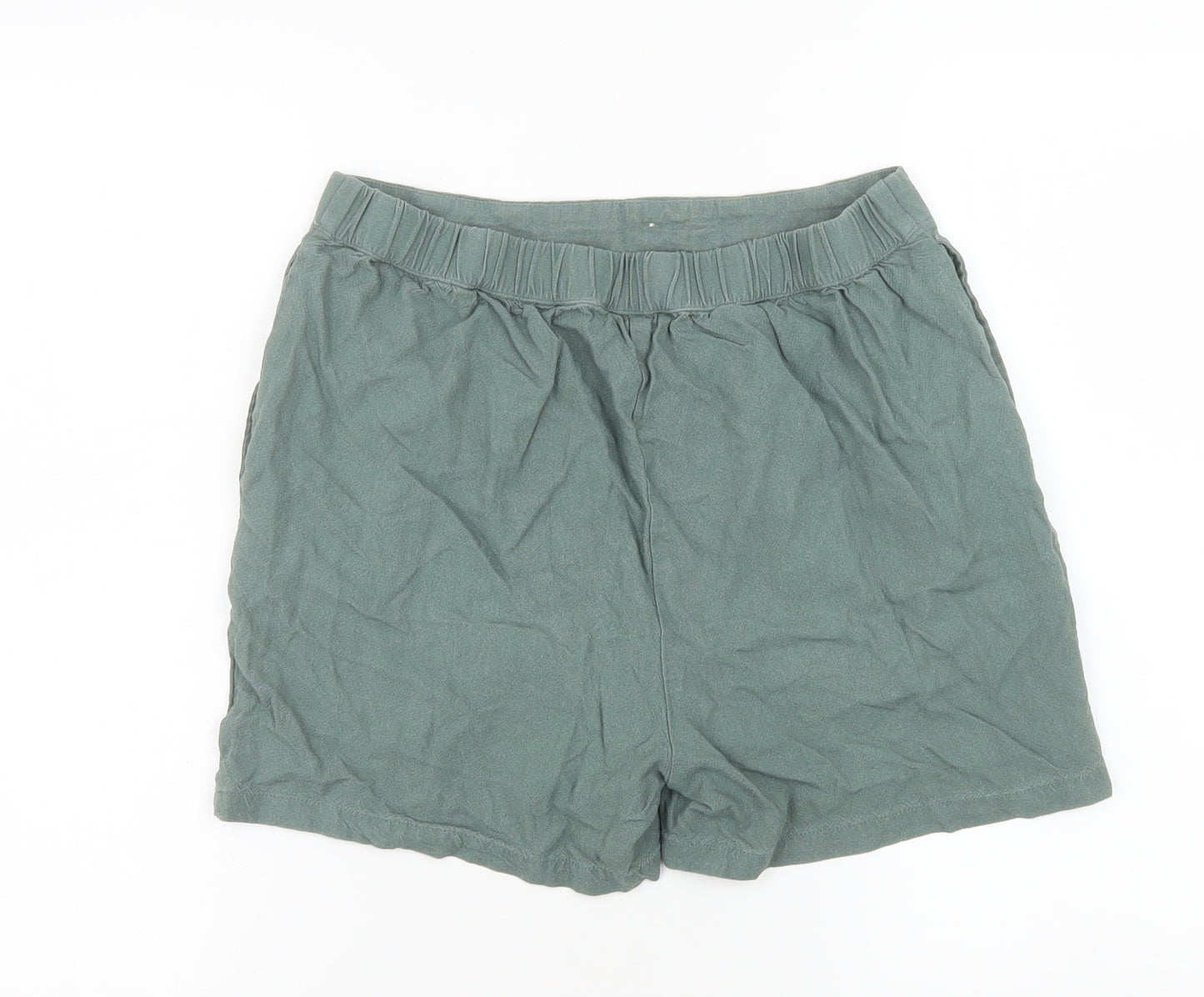 Vero Moda Women Green Linen Blend Chino Shorts Size M