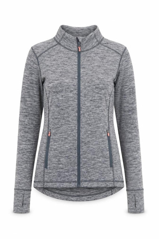 Front view of St Bernard Women's Grey Marl Full Zip Activewear Jacket, size 12