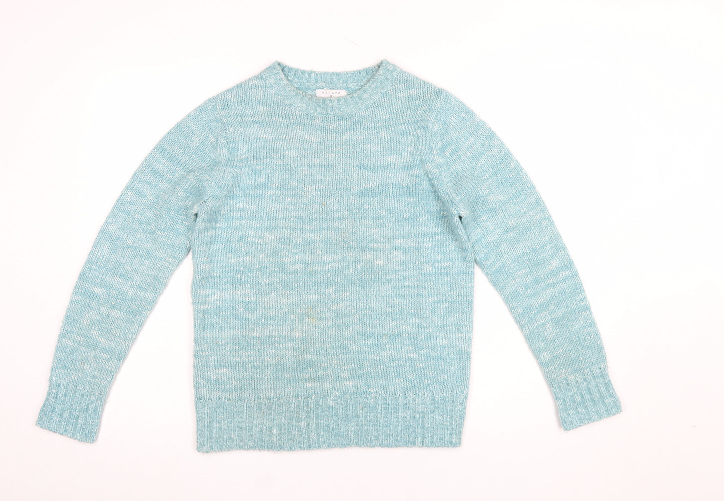 Papaya Women’s Blue Knit Pullover Jumper Size S Crew Neck