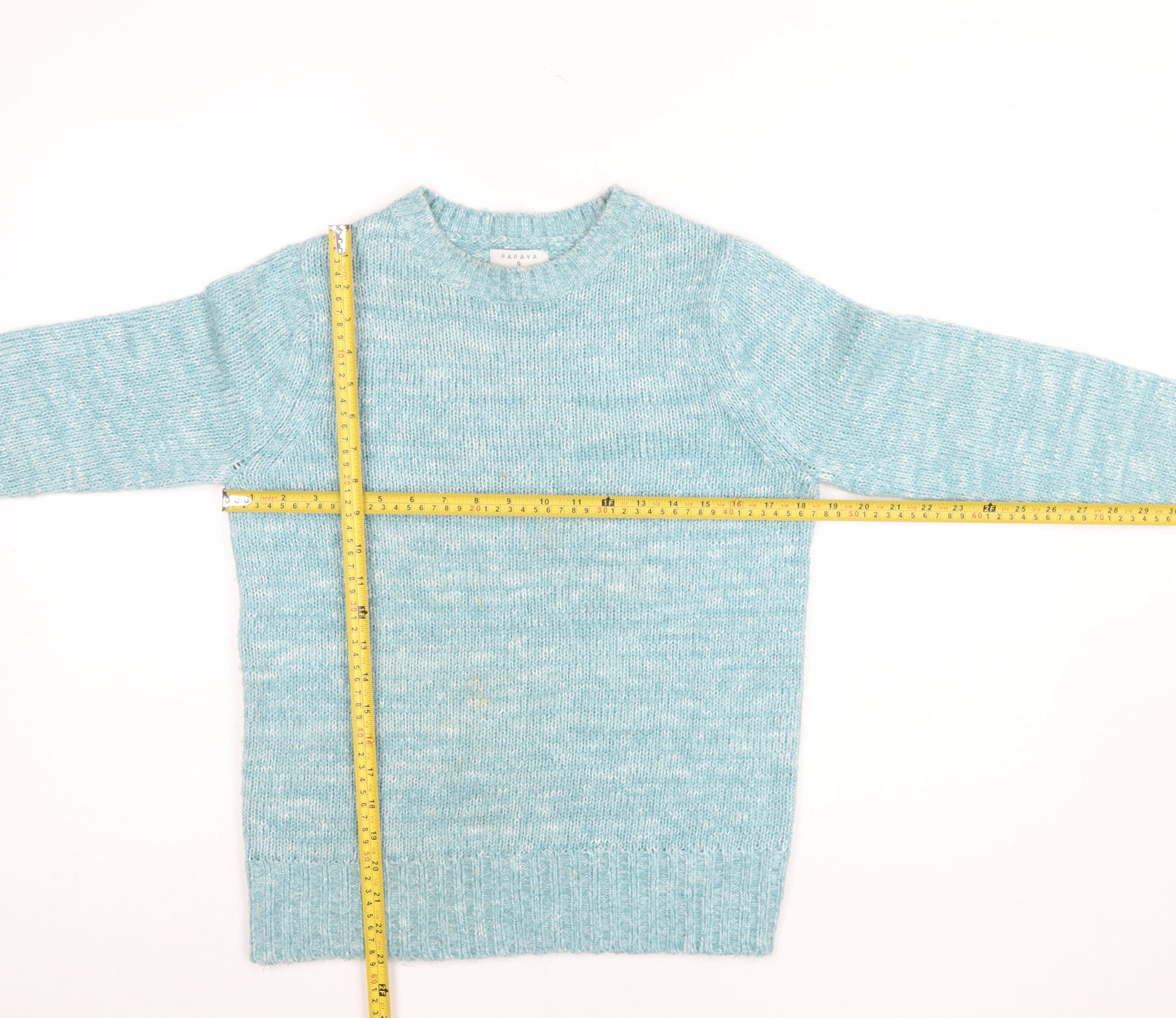Papaya Women’s Blue Knit Pullover Jumper Size S Crew Neck