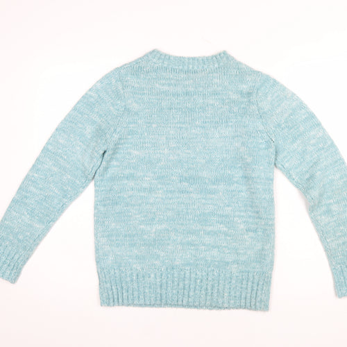 Papaya Women’s Blue Knit Pullover Jumper Size S Crew Neck