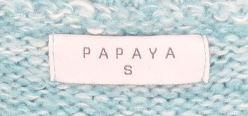 Papaya Women’s Blue Knit Pullover Jumper Size S Crew Neck