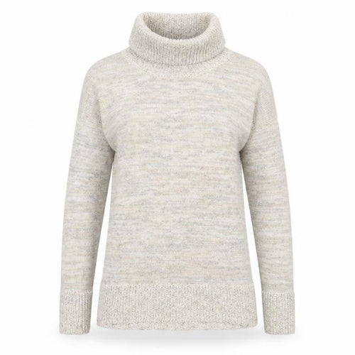 CC Women Beige Roll Neck Long Sleeve Knit Jumper Size M
