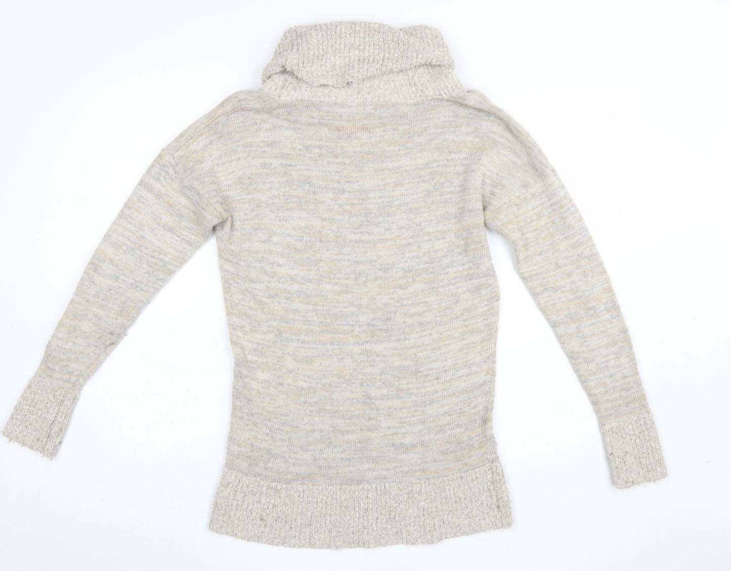 CC Women Beige Roll Neck Long Sleeve Knit Jumper Size M