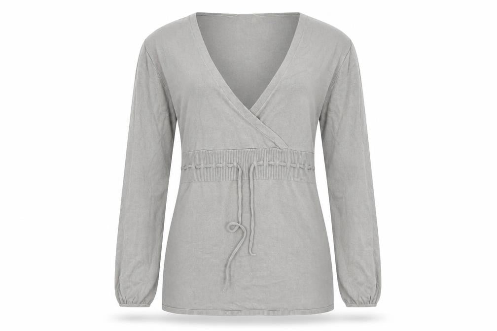 Moda Mothercare Womens Grey Viscose Knit Wrap Jumper Size 12