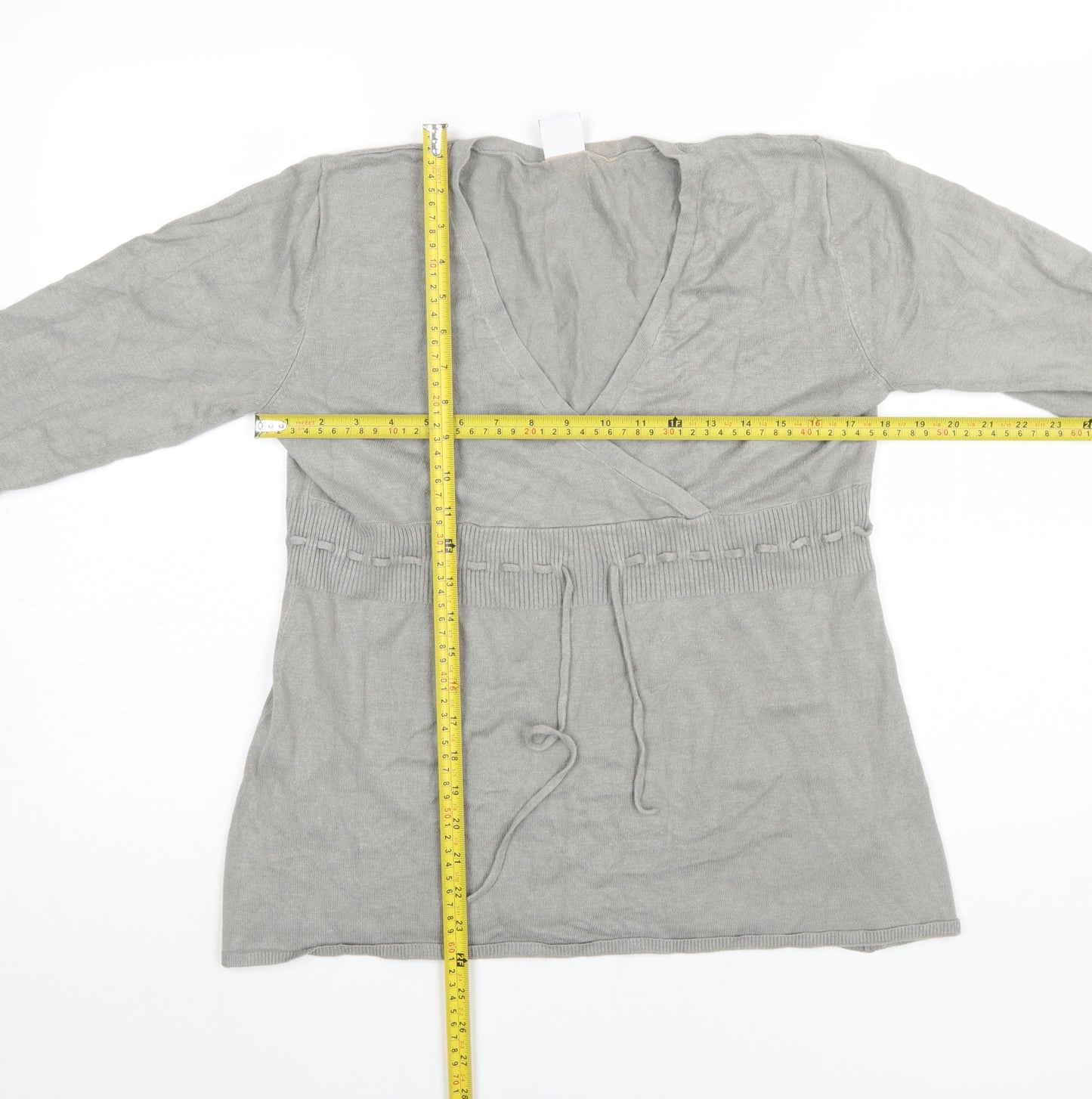 Moda Mothercare Womens Grey Viscose Knit Wrap Jumper Size 12