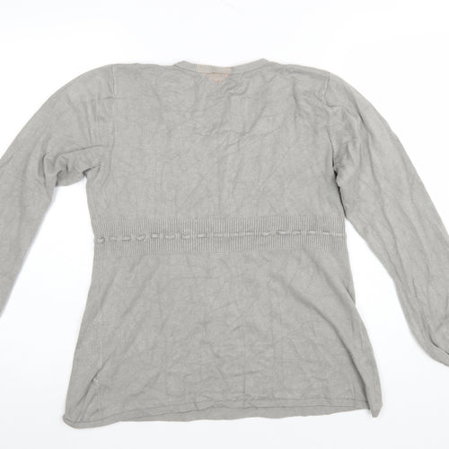 Moda Mothercare Womens Grey Viscose Knit Wrap Jumper Size 12