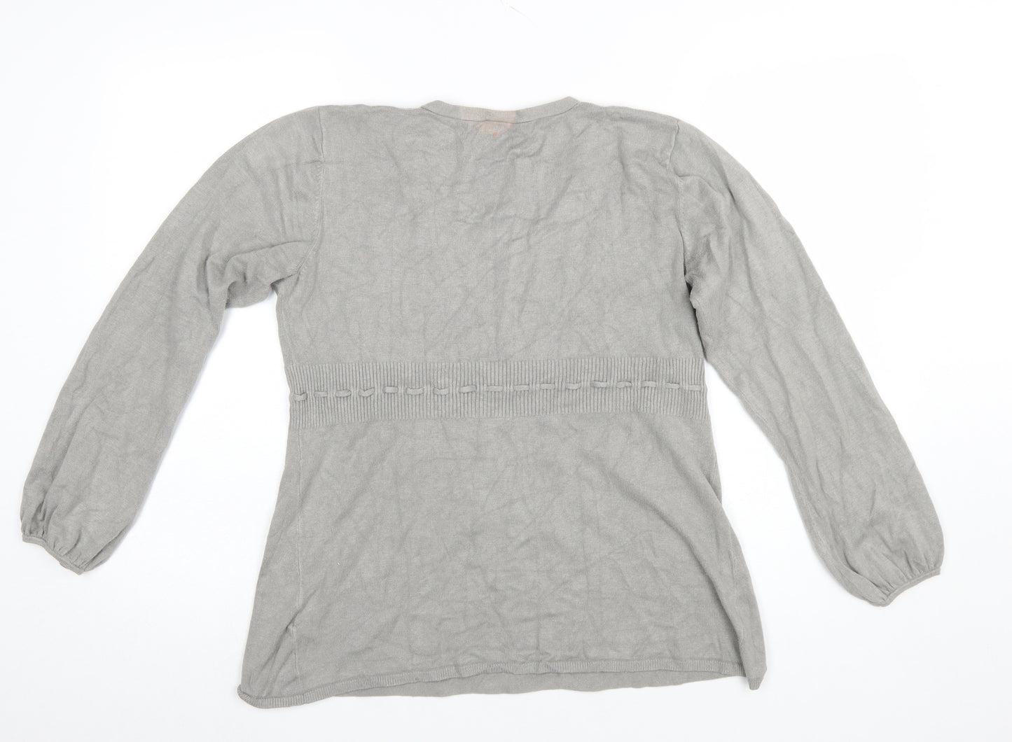 Moda Mothercare Womens Grey Viscose Knit Wrap Jumper Size 12