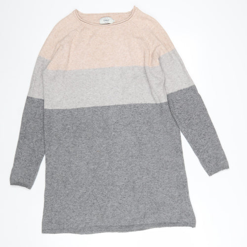 ONLY Womens Multicoloured Striped Pullover Jumper M