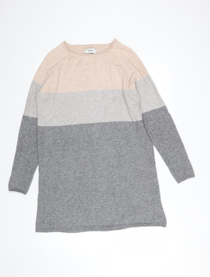ONLY Womens Multicoloured Striped Pullover Jumper M