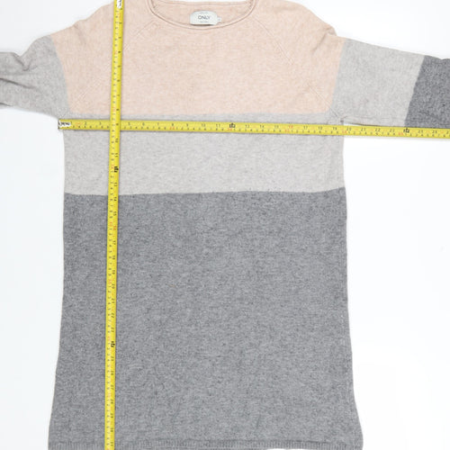 ONLY Womens Multicoloured Striped Pullover Jumper M