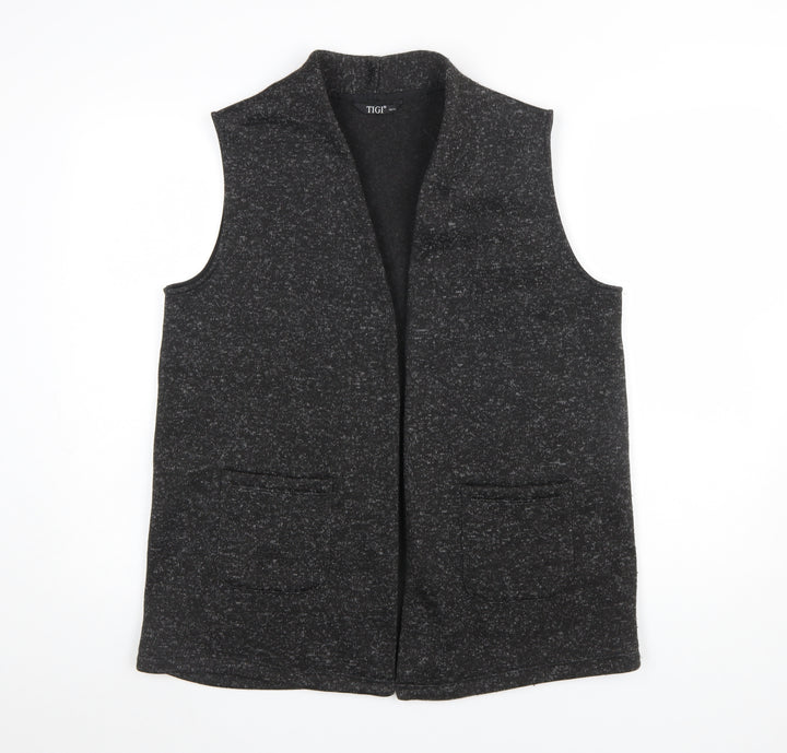 Tigi Womens Grey Sleeveless Knit Vest Size 14 Regular Fit
