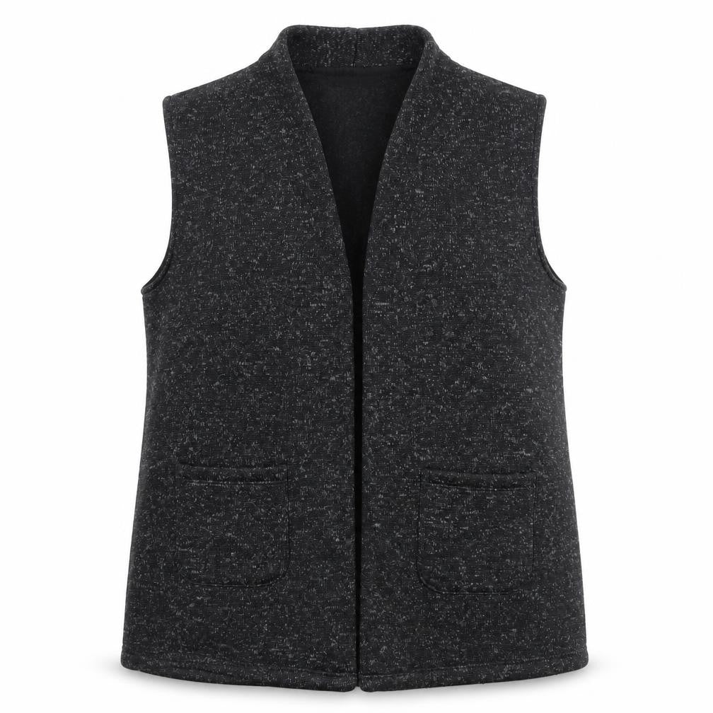Front view of TIGI women’s grey sleeveless knit vest, size UK 14, regular fit