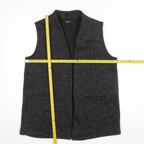 Tigi Womens Grey Sleeveless Knit Vest Size 14 Regular Fit