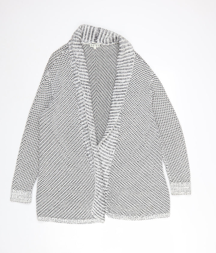 Reiss Women's Grey Cotton Blend Chunky Knit Open Cardigan Size M