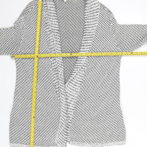 Reiss Women's Grey Cotton Blend Chunky Knit Open Cardigan Size M