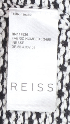 Reiss Women's Grey Cotton Blend Chunky Knit Open Cardigan Size M