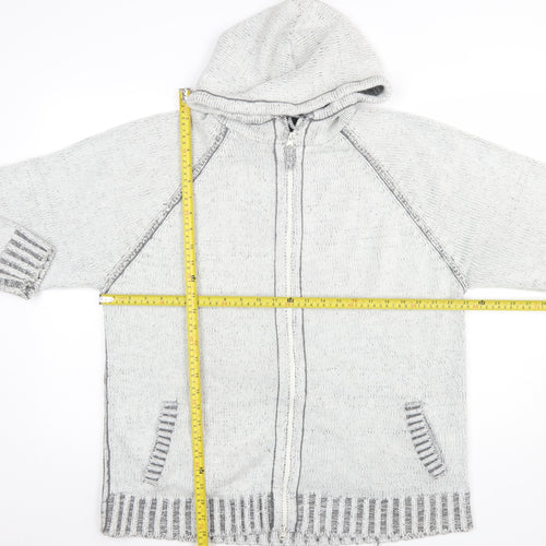 Lewis & Finch Men's Grey XL Full Zip Hooded Knit Jumper